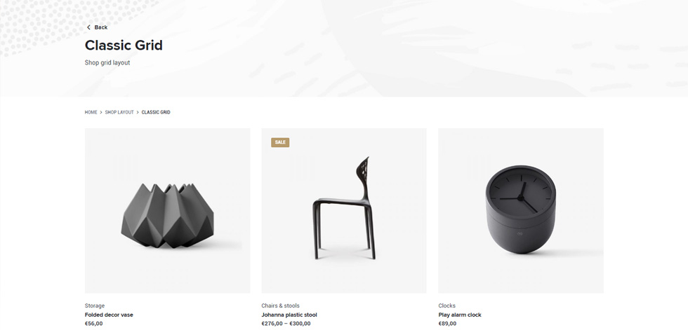Shop page