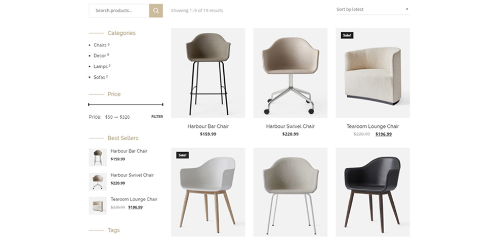 Shop page