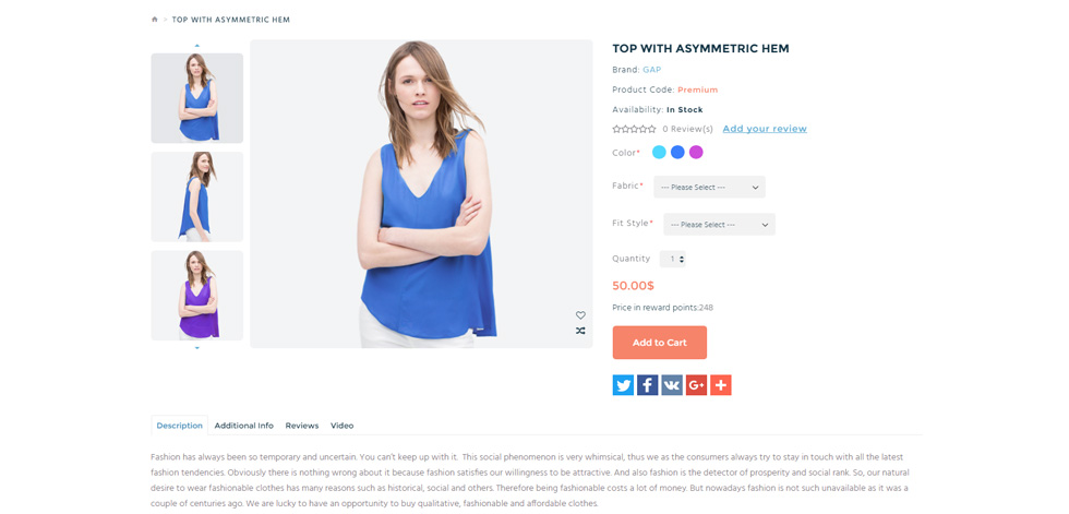 Product page