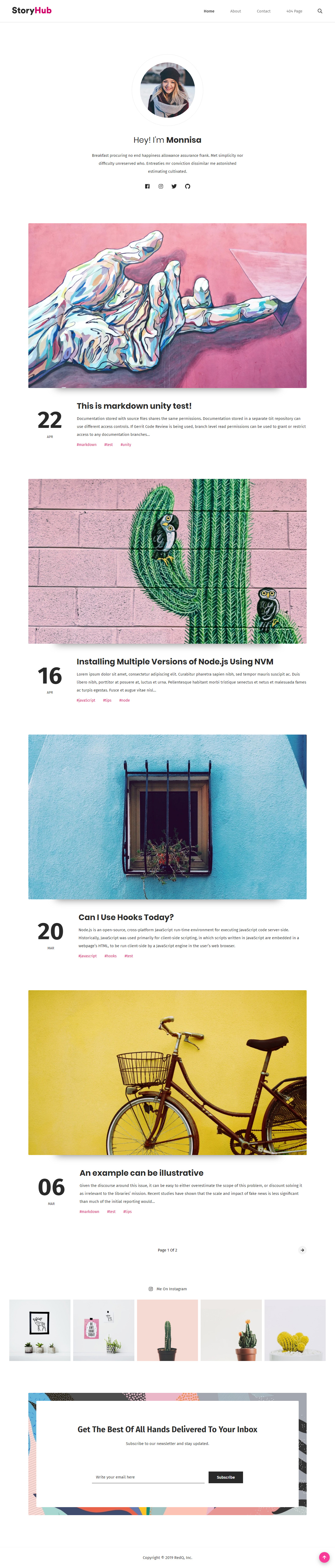 StoryHub React HTML Templates
