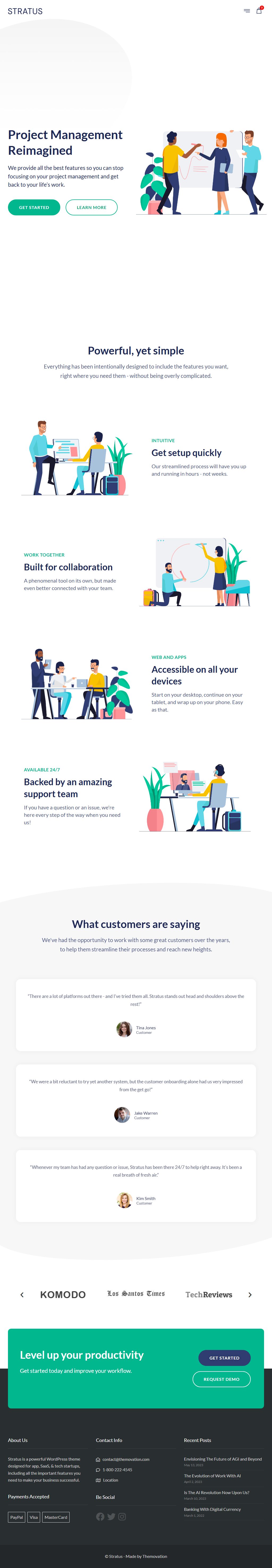 Stratus – Premium Responsive App, SaaS & Product Showcase WordPress Theme theme — Tablet preview