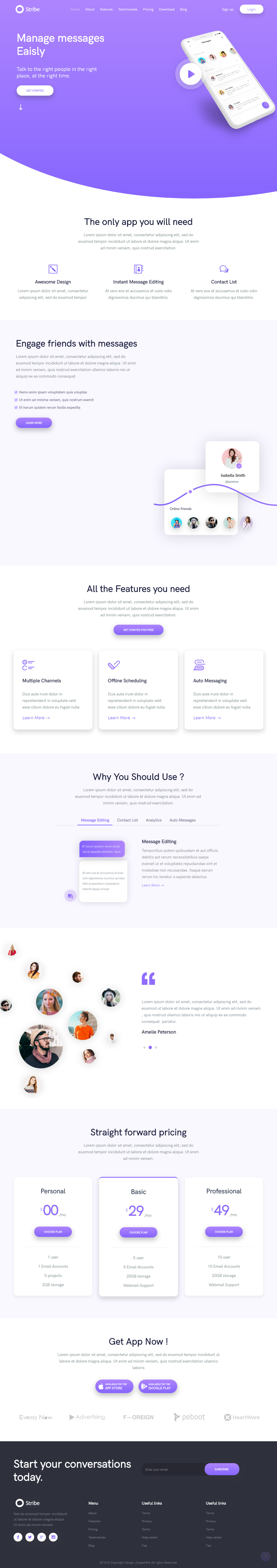 Stribe HTML5 Mobile App Template