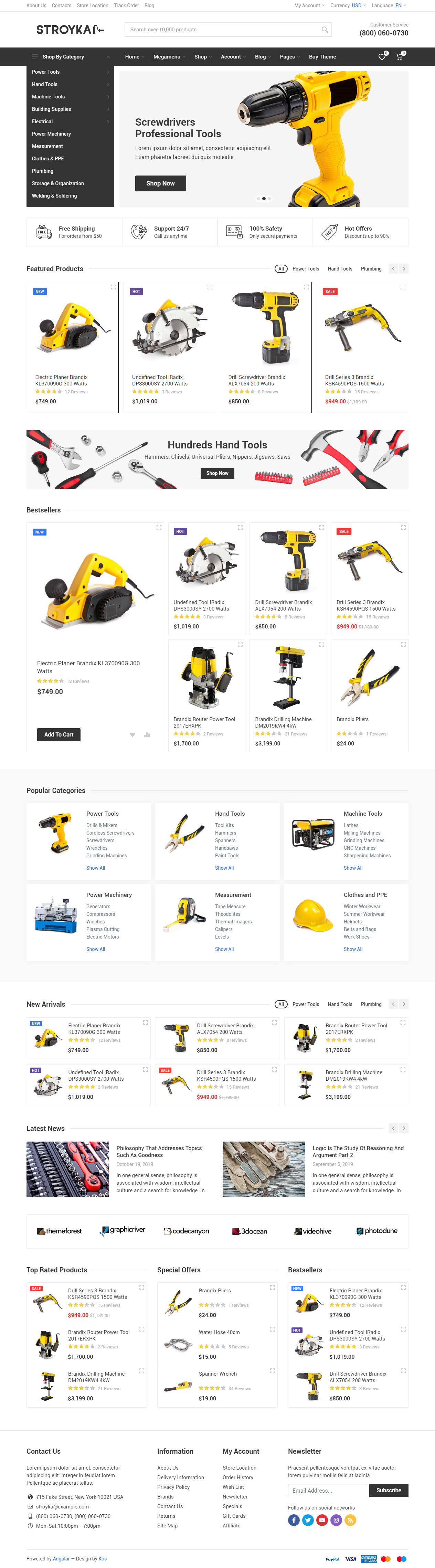Stroyka Angular 9 HTML Website Templates