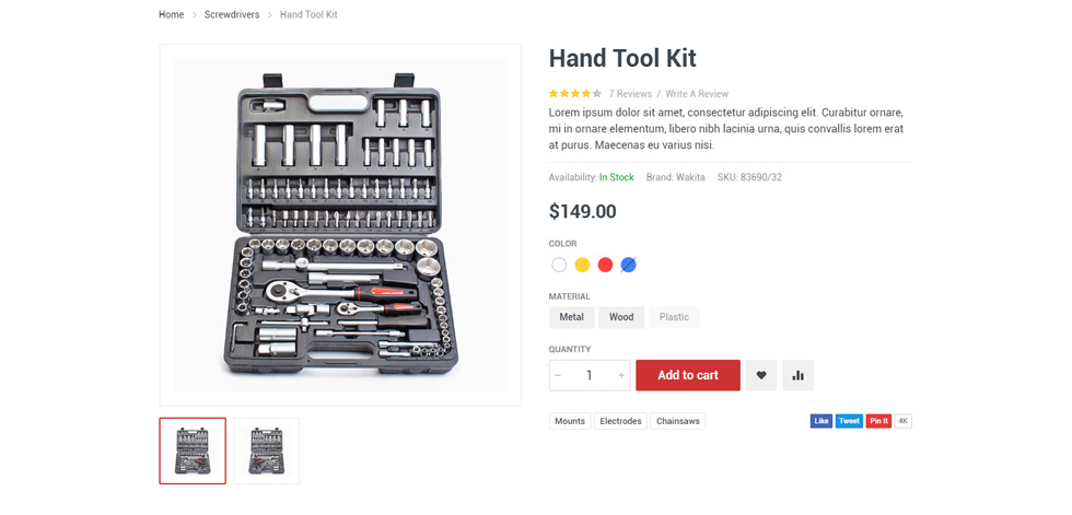 Product page