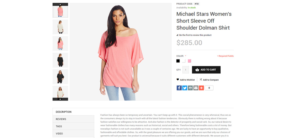 Product page
