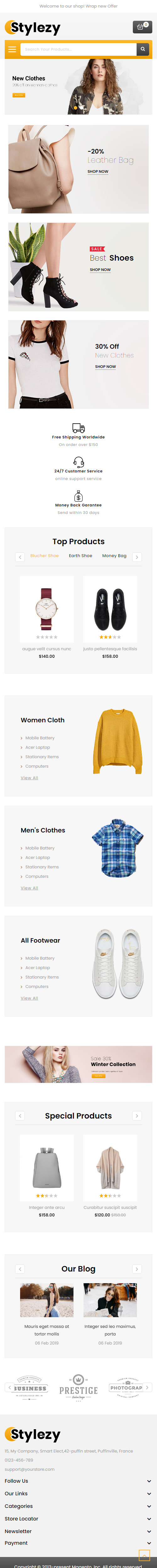 Stylezy – Premium Responsive Multipurpose Magento 2 Theme theme — Mobile preview