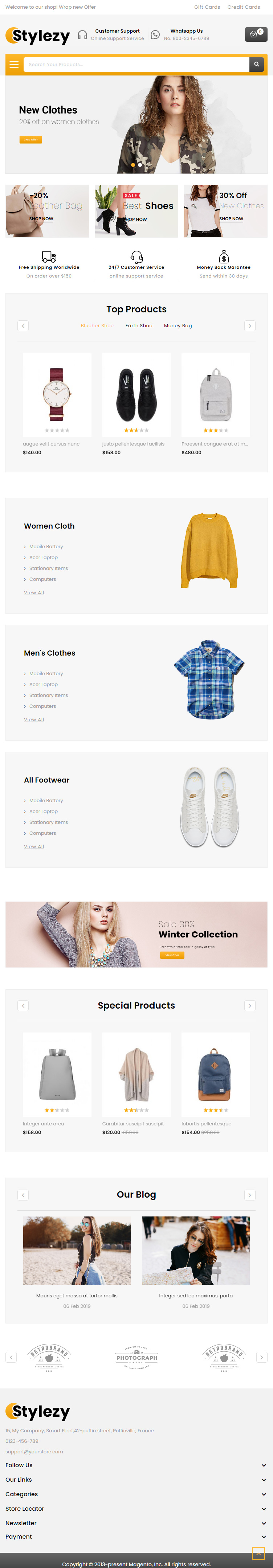 Stylezy – Premium Responsive Multipurpose Magento 2 Theme theme — Tablet preview