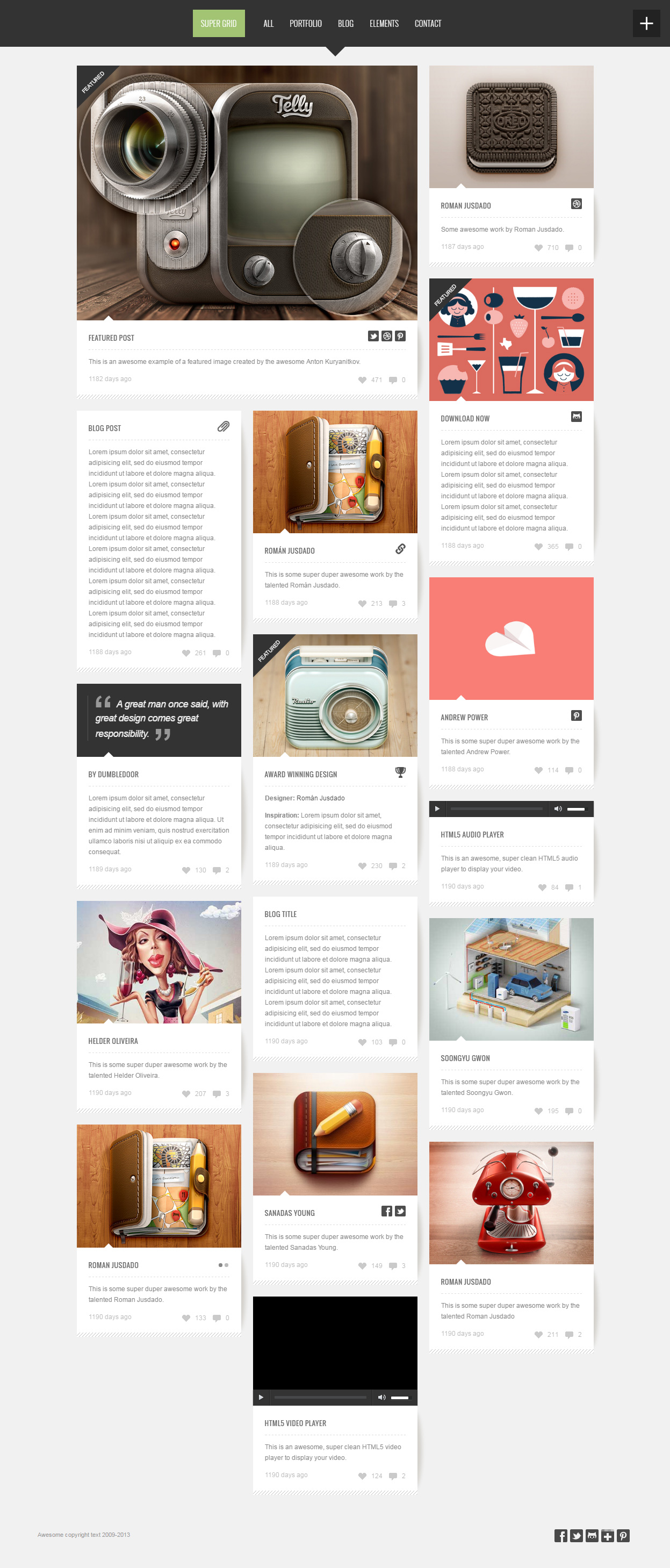 Super Grid WordPress Theme Like Pinterest