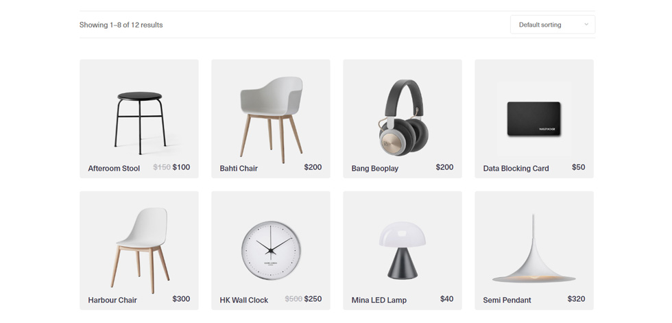 Shop page