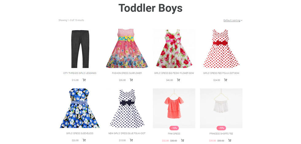Shop page