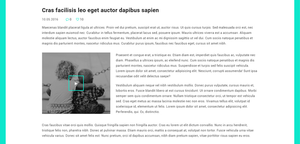Blog post page