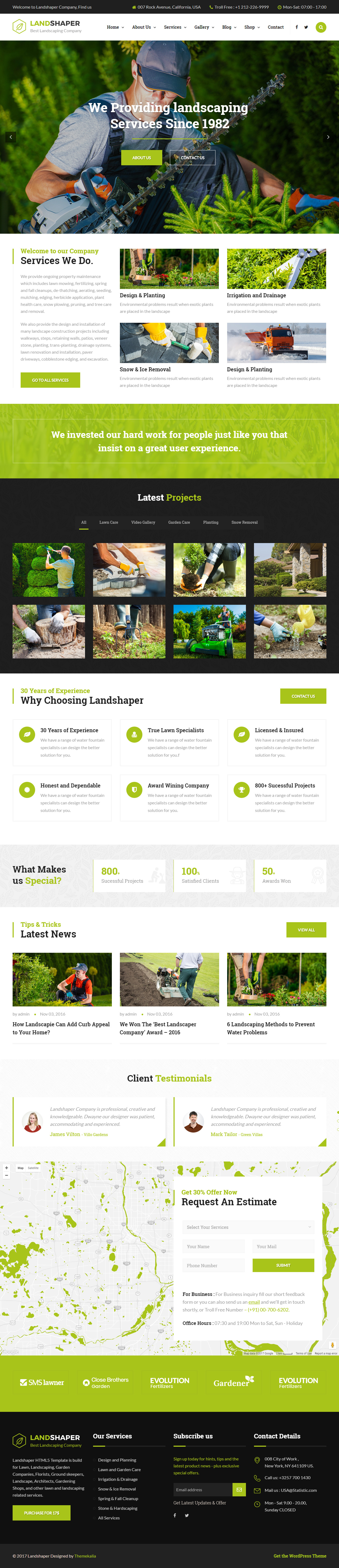 The Landshaper WordPress Garden Theme