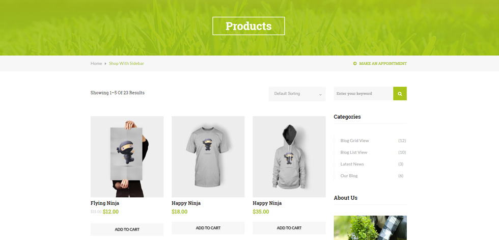 Shop page