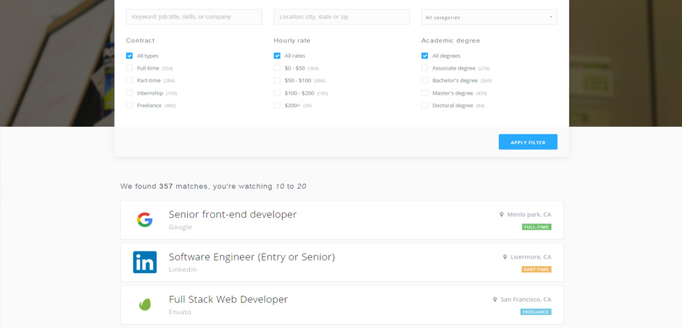 Job listing