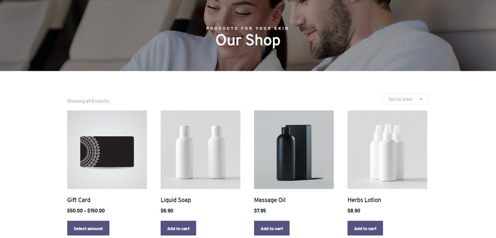 Shop page