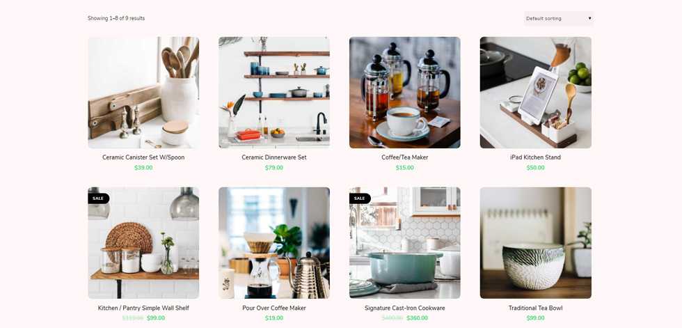 Shop page