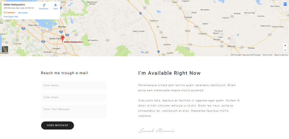 Contact page