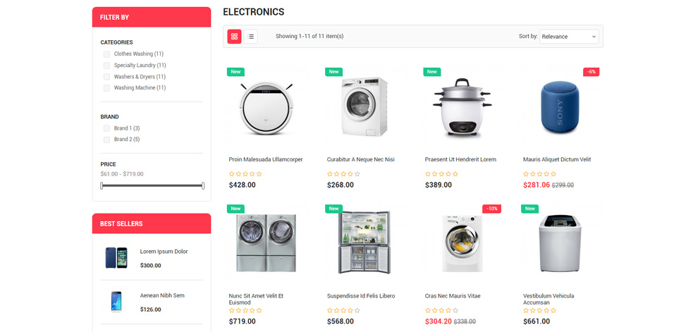 Category page