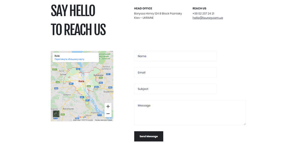 Contact page