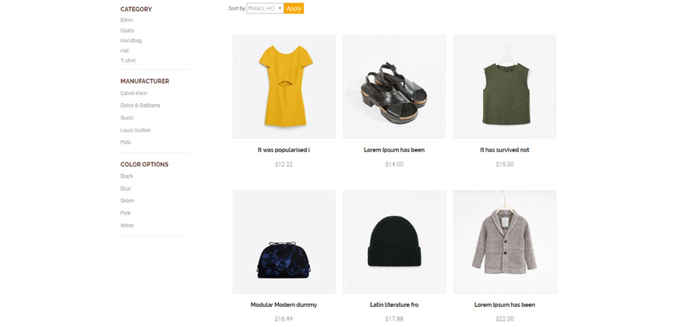 Category page