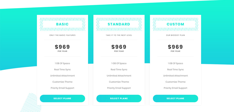Pricing tables