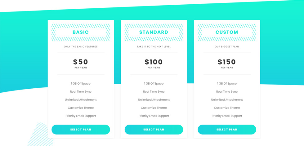 Pricing tables