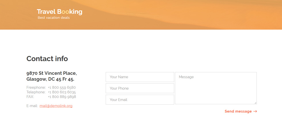 Contact page