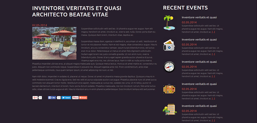 Blog post page