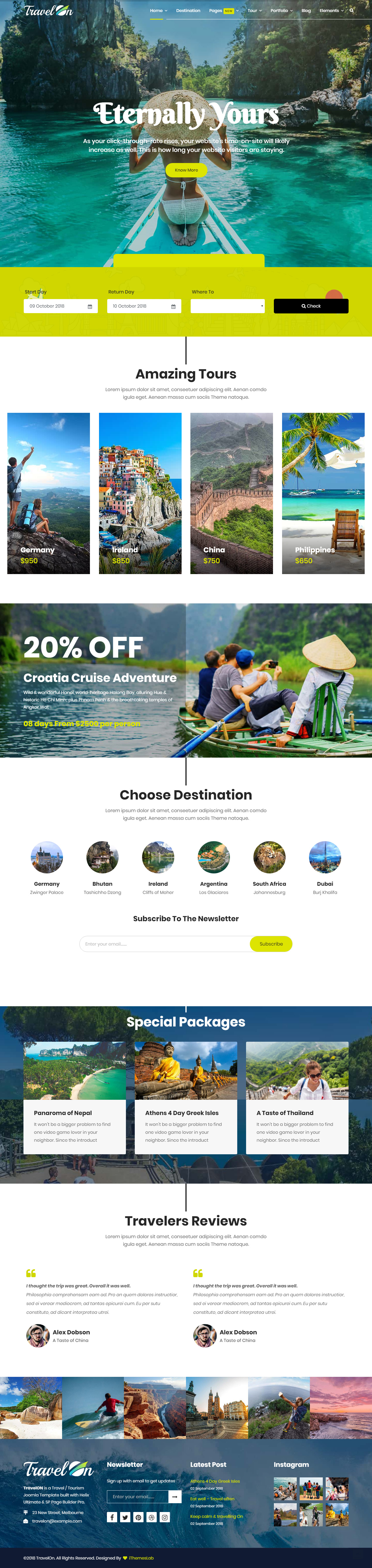 TravelOn Bootstrap Joomla Template