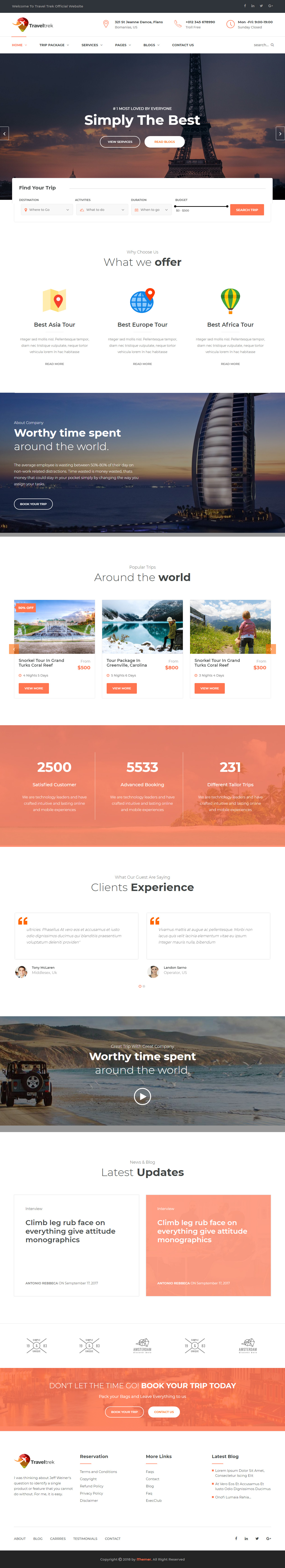 TravelTrek HTML5 Bootstrap 4 Templates