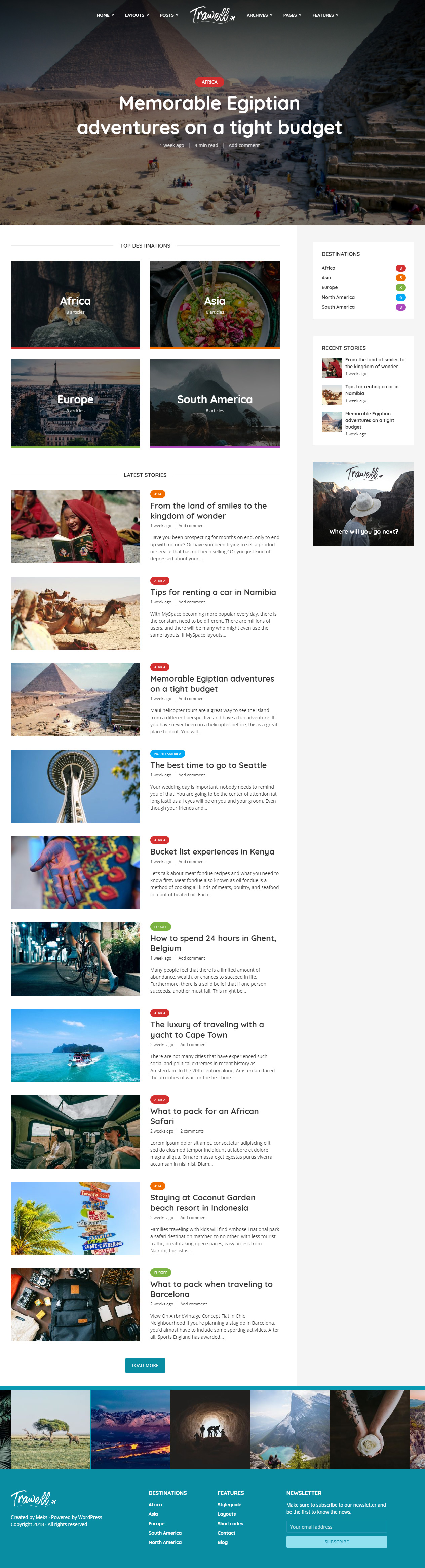 Trawell WordPress Bootstrap 4 Theme