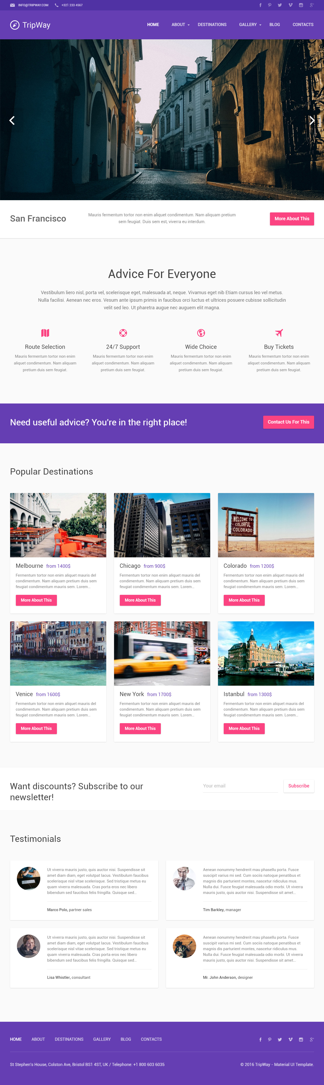 TripWay WordPress Material Design Theme