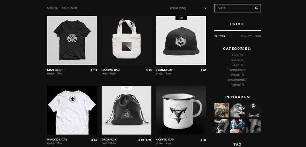Shop page
