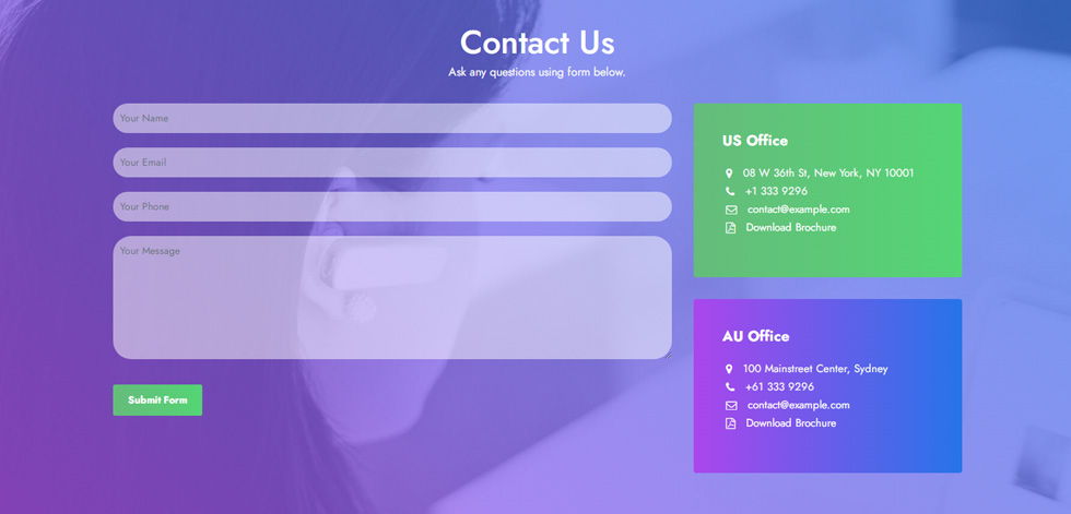 Contact page