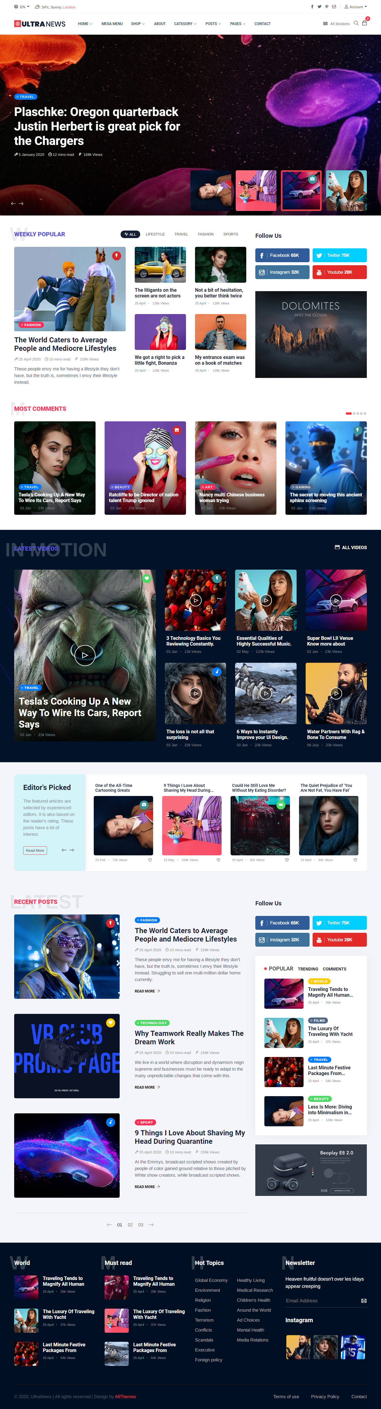 UltraNews HTML5 Magazine Templates