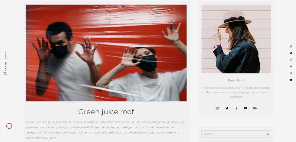 Blog post page