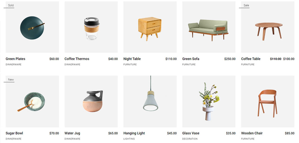 Shop page