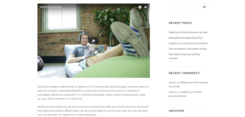 Blog post page