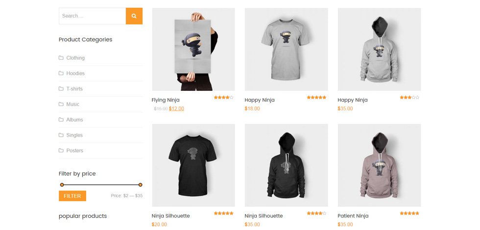 Shop page