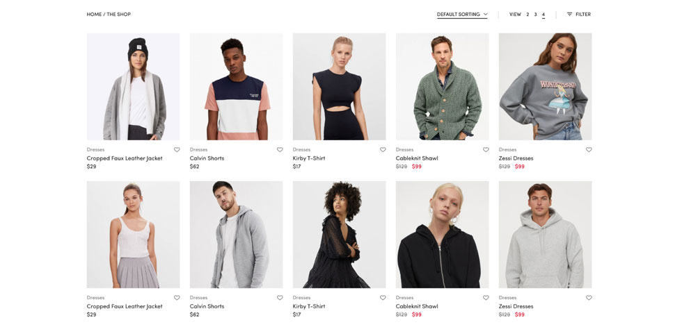 Shop page