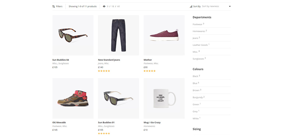 Shop page