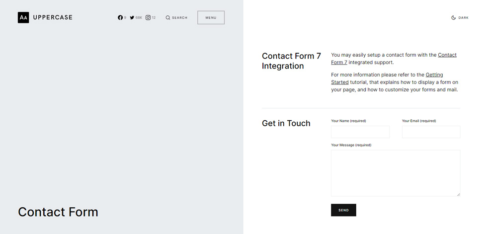 Contact page