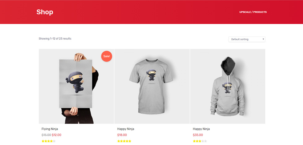 Shop page