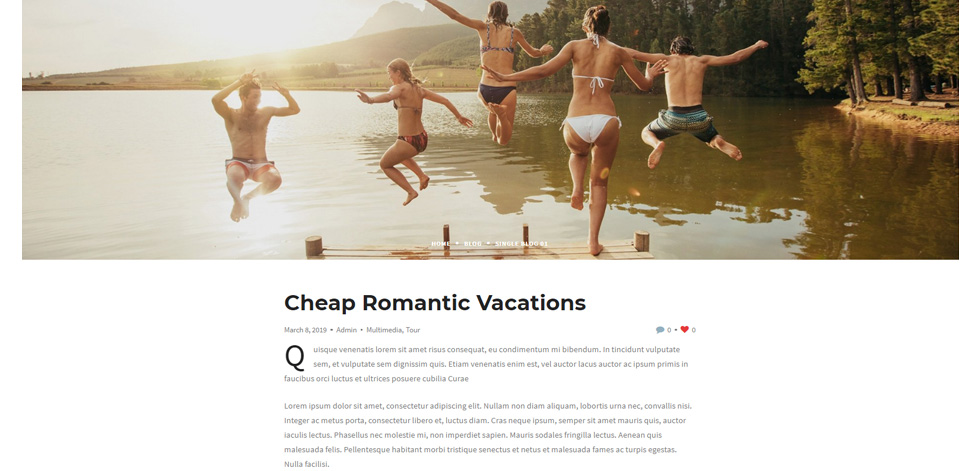 Blog post page