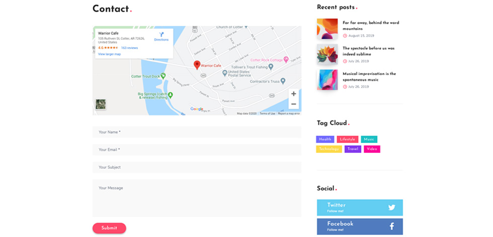 Contact page