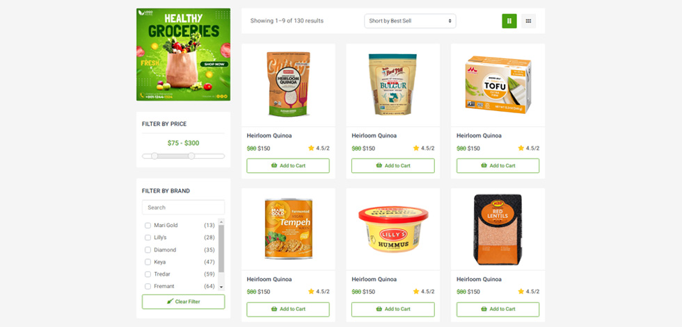 Shop page