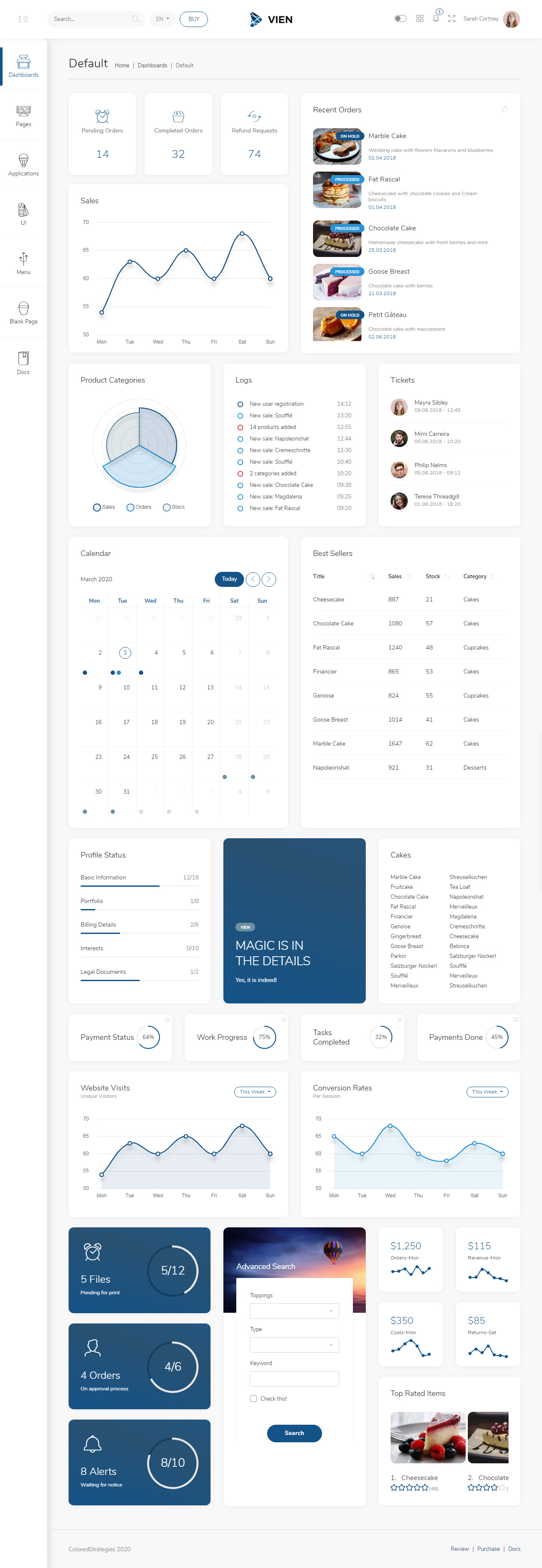 Vien HTML5 Dashboard Template