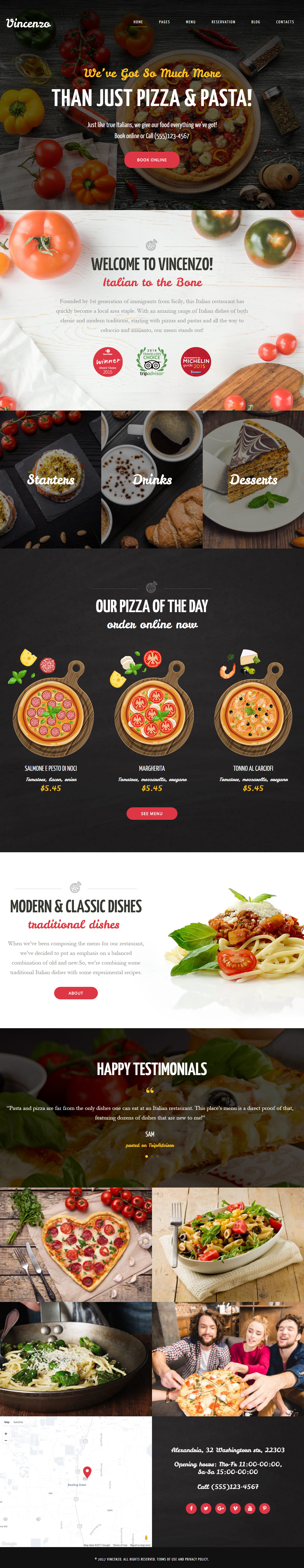 Vincenzo WordPress Pizza Template