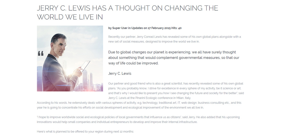 Blog post page