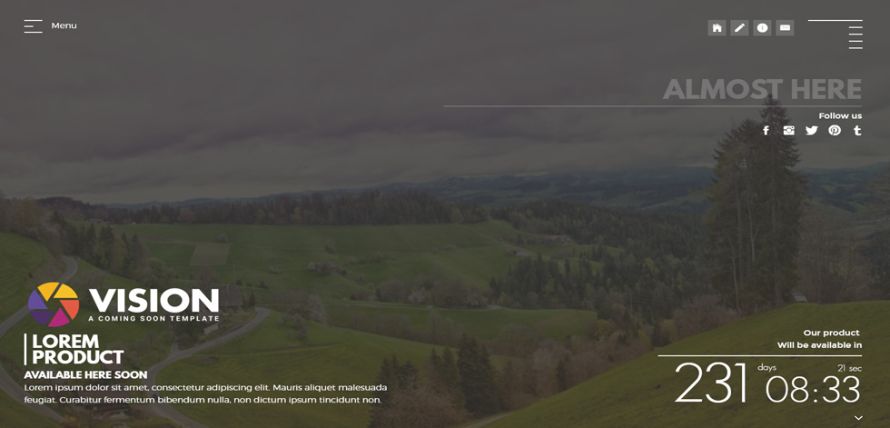 Welcome screen